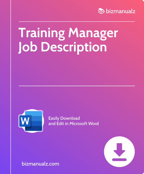 Training Manager Job Description | JD1370