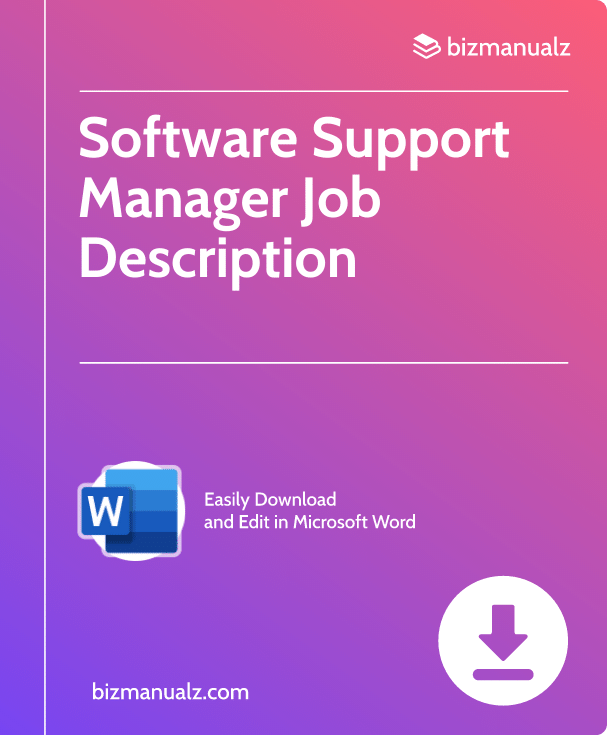 Software Support Manager Job Description | JD1250