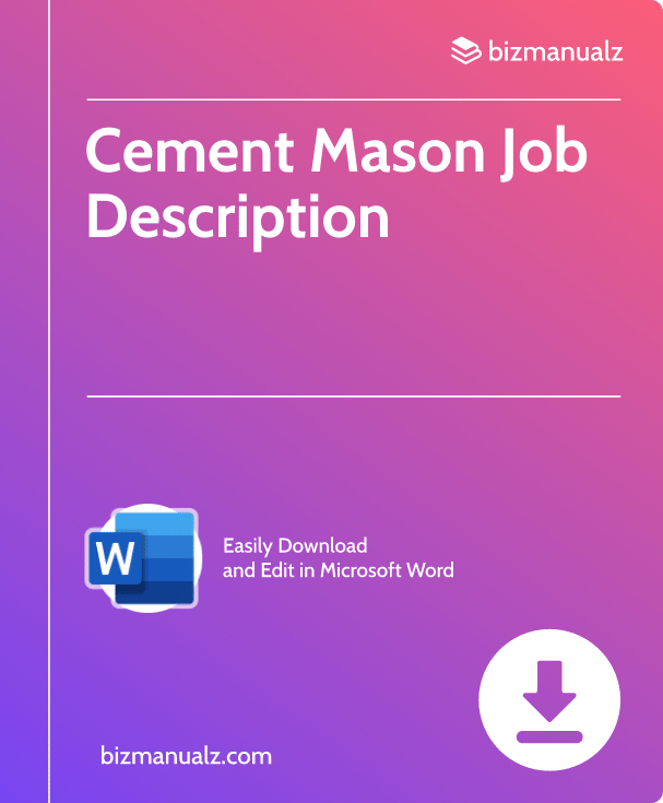 Cement Mason Job Description | JD0130
