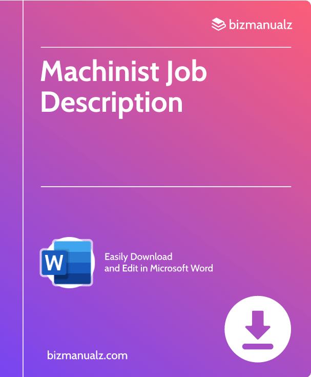 Machinist Job Description | JD0750