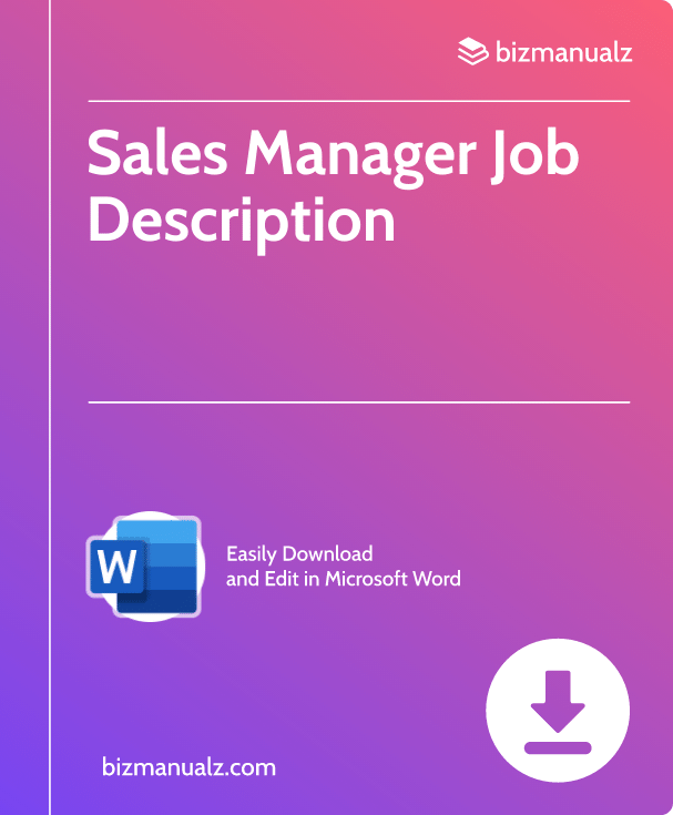 Sales Manager Job Description | JD1130