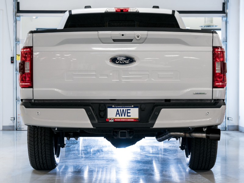 21-26 Ford F-150 AWE Tuning 3015-23059 0FG Dual Side Exit Cat-Back Exhaust - 4.5in Diamond Black Tips