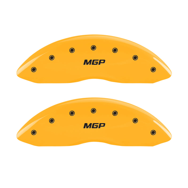 2009 Ford F-150 MGP 10044SMGPYL 4 Caliper Covers Engraved Front & Rear MGP Yellow Finish Black Characters