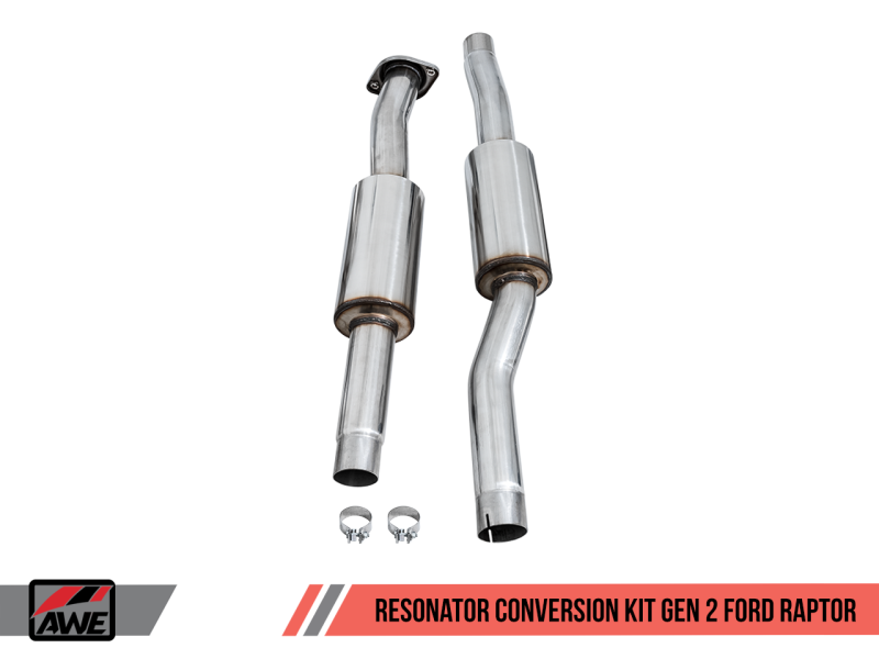 17-20 Ford Raptor AWE Tuning 3020-33050 Tailpipe Conversion Kit w/ Diamond Black Tips