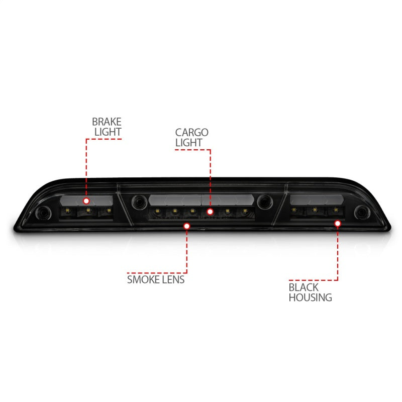 15-23 Ford F-150 / 19-23 Ranger ANZO 531112 LED Third Brake Light - Black Housing/Smoke Lens