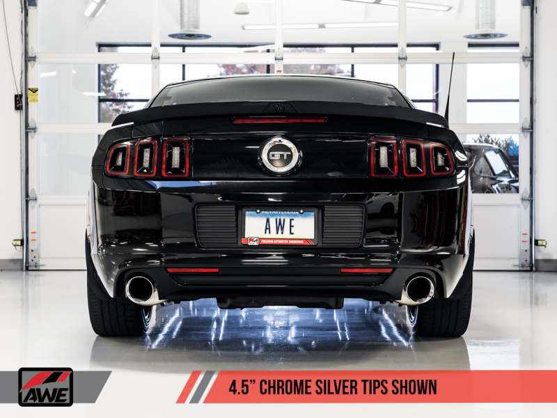 11-14 Ford Mustang GT AWE Tuning 3015-32094 S197 Axle-back Exhaust-Touring Edition(Chrome Silver Tips)