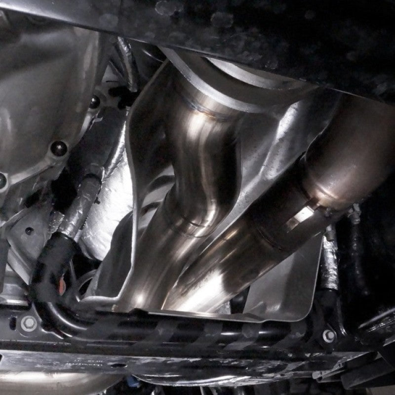 17-20 Ford Raptor V6 Stainless Works FTR17CBUB 3in Catback Factory Connection Under Bumper Exhaust