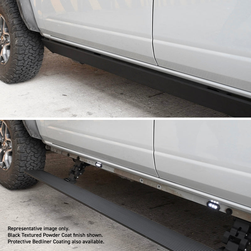 09-14 Ford F-150 Go Rhino 20412687T Crew Cab 4dr E-BOARD E1 Electric Running Board Kit - Bedliner Coating