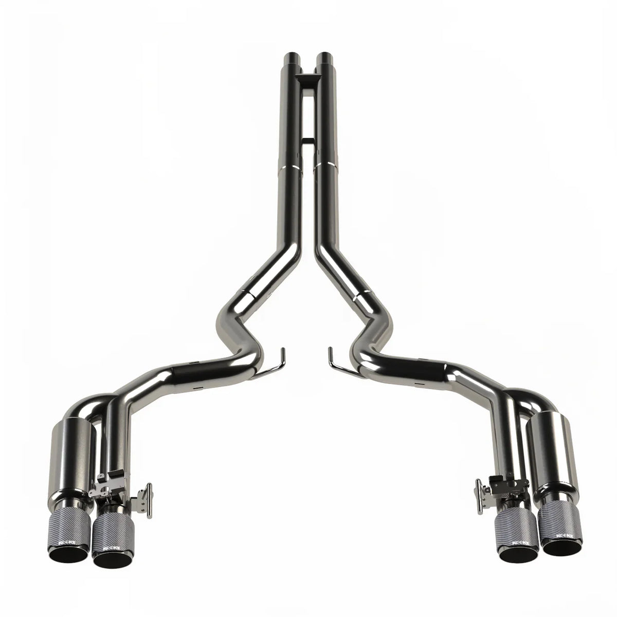 18-24 Ford Mustang GT 5.0L Kooks Headers 11514520 3in. Active Valved Shotgun Cat-Back Exhaust w/ Carbon Tips