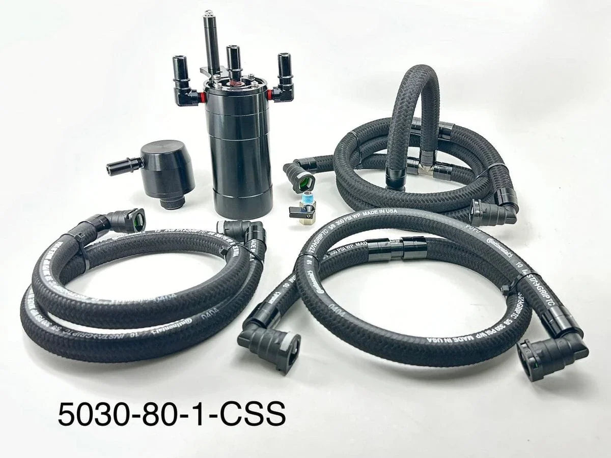 2011-2014 Ford F150 3.5L Ecoboost UPR Dual Valve Oil Catch-Can 5030-118-1-CSS (Engine Bay Mount w/CSS (Clean Side Separator))