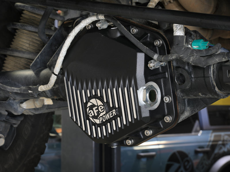 22-26 Ford Bronco Raptor V6 3.0L aFe 46-71460B POWER Pro Series Rear Differential Cover Black w/ Machined Fins