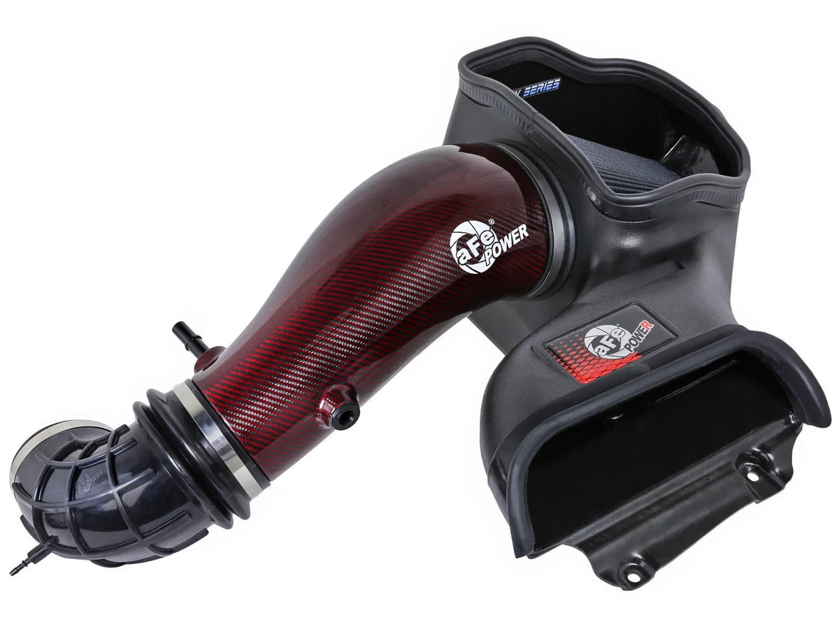 23-24 Ford F-150 Raptor R aFe Power 57-10030KR Track Series Red Kevlar Carbon Fiber Cold Air Intake System w/ Black Pro 5R Filter