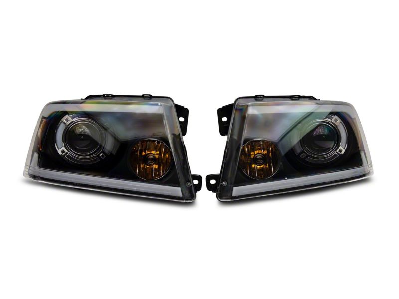 04-08 Ford F-150 Raxiom T566364 Axial Series Projector Headlights w/ SEQL LED Bar- Blk Housing (Clear Lens)