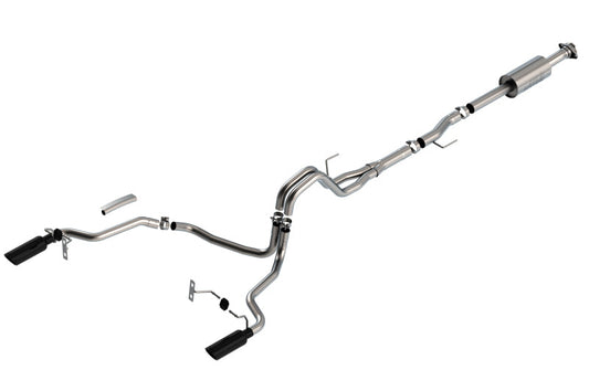 21-25 Ford F-150 V6 2.7L/3.5L Borla 140863BC 4dr CC SB EC STB Lar/KingR/Plnum/LTD 3/2.25 SRE CB S-Type BLK CHR Tips
