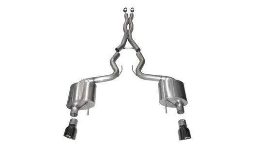 15-17 Ford Mustang GT V8 5.0L Corsa Performance 14328BLK Fastback 5.0 3in Xtreme Cat Back Exhaust w/ Dual  Black 4.5in Tips