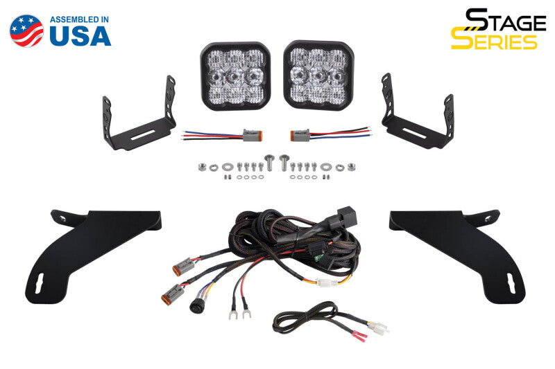 21-23 Ford F-150 Diode Dynamics DD7329 SS5 Bumper LED Pod Light Kit - Sport Yellow Driving