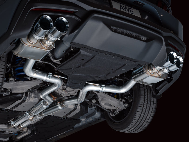 2024 Ford Mustang GT Fastback S650 RWD AWE 3025-42650 SwitchPath Exhaust - Quad Chrome Silver Tips