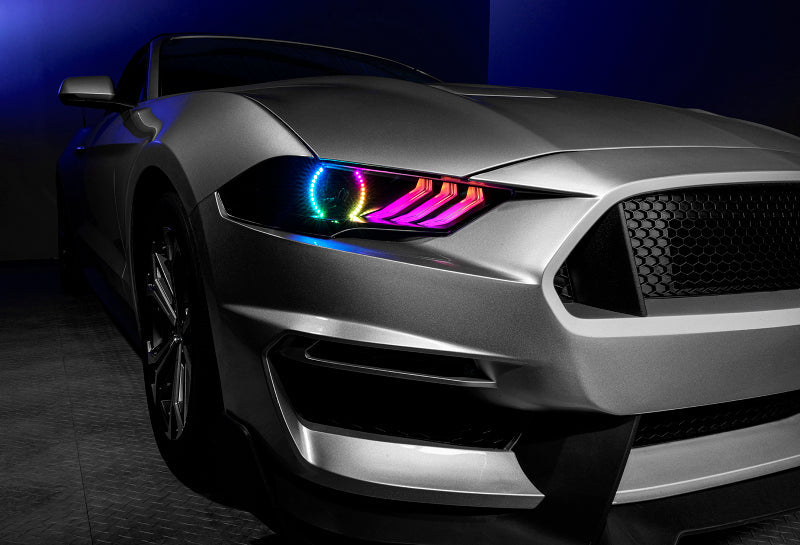 18-23 Ford Mustang Oracle Lighting 8204-332 Dynamic ColorSHIFT LED Headlights-Black Series