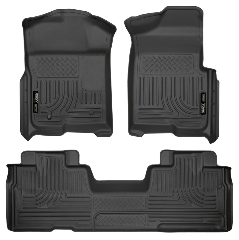 09-14 Ford F-150 Super Cab Husky Liners 98341 WeatherBeater Combo Black Floor Liners