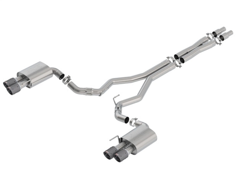 18-23 Ford Mustang GT 5.0L AT/MT (w/o Valves) Borla 140746CF ATAK 3in Cat-Back Exhaust w/ Carbon Fiber Tips