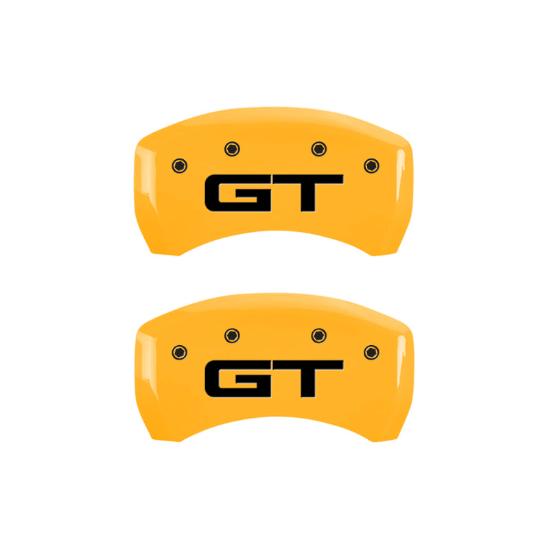 15-20 Ford Mustang MGP 10201S2MGYL 4 Caliper Covers Engraved Front 2015/Mustang Engraved Rear 2015/GT Yellow Finish Black Character