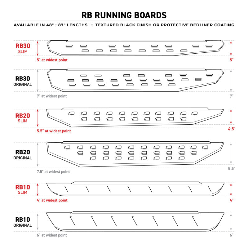04-24 Ford F-150 Go Rhino 630087T RB10 Running Boards Bedliner 87in