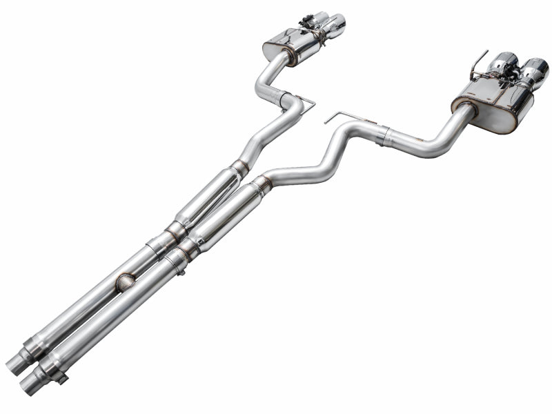 2024 Ford Mustang GT Fastback S650 RWD AWE 3025-42650 SwitchPath Exhaust - Quad Chrome Silver Tips