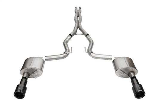 2024 Ford Mustang GT V8 5.0L Corsa Performance 21251CFBLK Xtreme 4.5 Cat-Back Duel Rear w/ 4.5 In Carbon Fiber Tips