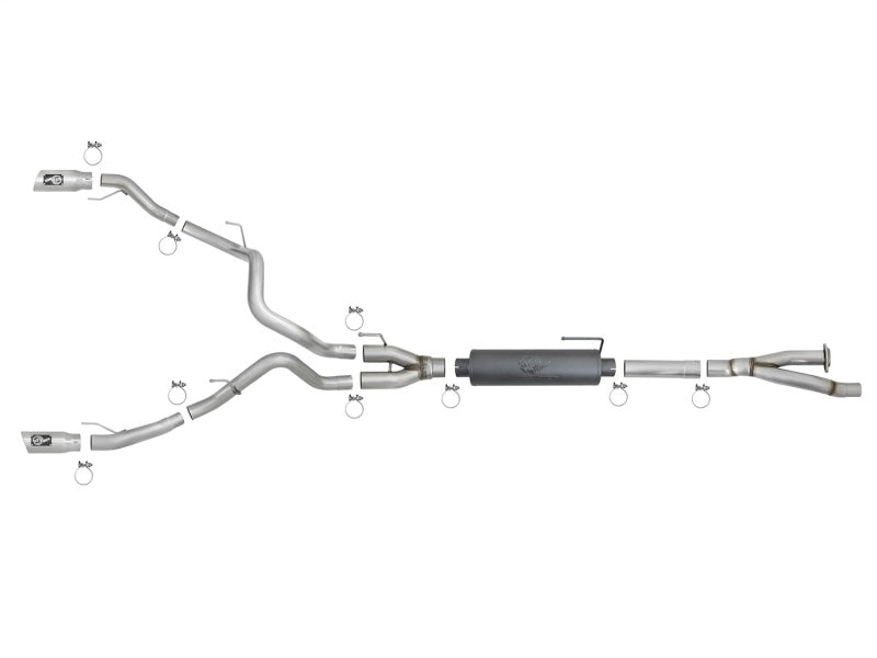 17-20 Ford Raptor / 19-20 Ford F-150 Limited V6 3.5L EcoBoost aFe MACHForce-XP 3in to 3-1/2in 304 SS Cat-Back Exhaust System w/ Polished Tips