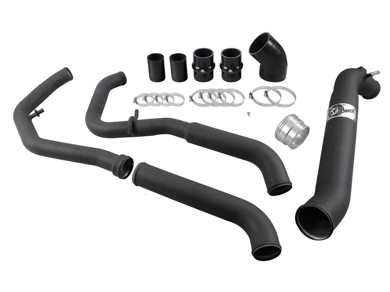 AFE 46-20204-B BladeRunner Intercooler Tubes Combo Aluminum Hot and Cold Charge Pipe Kit Black