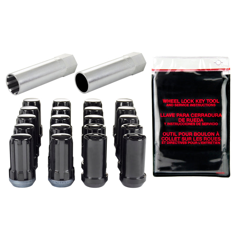 2022 Ford Maverick / 15-23 Ford Mustang McGard 65515BK SplineDrive Tuner 5 Lug Install Kit w/ Locks & Tool (Cone) M14X1.5 / 22mm Hex - Blk