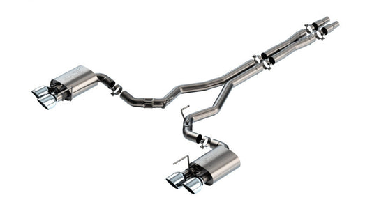 24+ Ford Mustang Dark Horse 5.0L V8 w/ Active Exhaust Borla 140965 ATAK Cat-Back Exhaust System