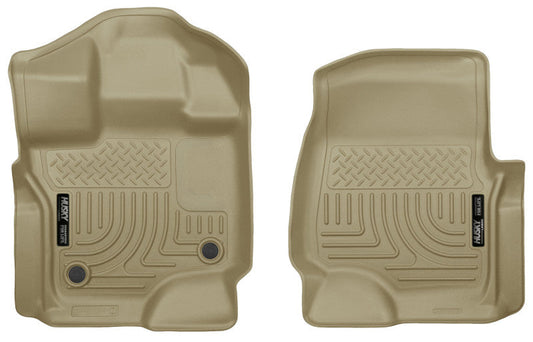 15-26 Ford F-150 SuperCrew/SuperCab Husky Liners 18363 WeatherBeater Tan Front Floor Liners