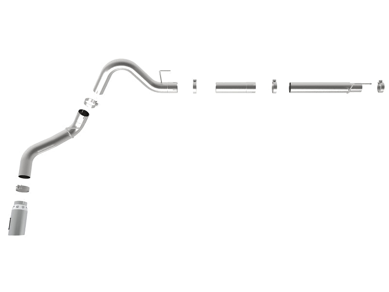 18-20 Ford F-150 V6 3.0L Power-Stroke AFE 49-03106-P ATLAS 4in Aluminized Steel DPF-Back Exhaust System w/ Polished Tip