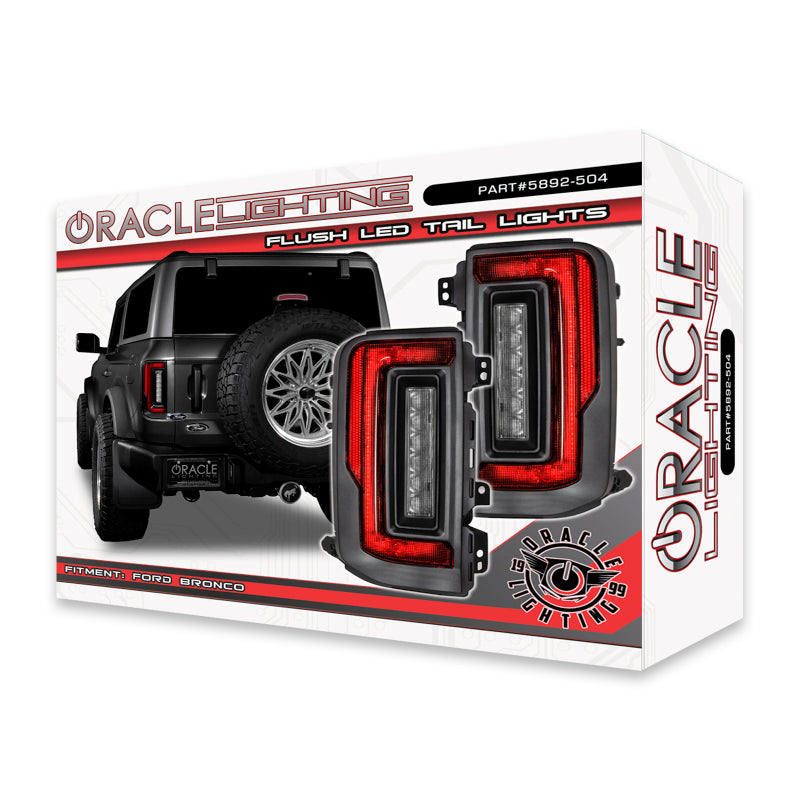 21-24 Bronco ORACLE Lighting 5892-504 Flush Style (Lensless) LED Tail Lights - Standard Red Lens