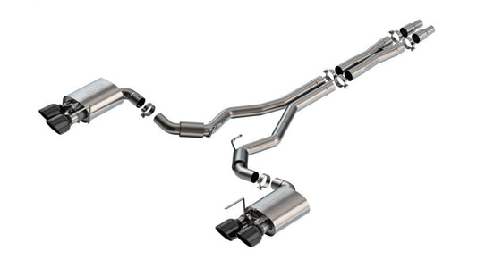 24+ Ford Mustang Dark Horse 5.0L V8 w/Active Exhaust Borla 140964BC S-Type Cat-Back Exhaust System - BC Tips