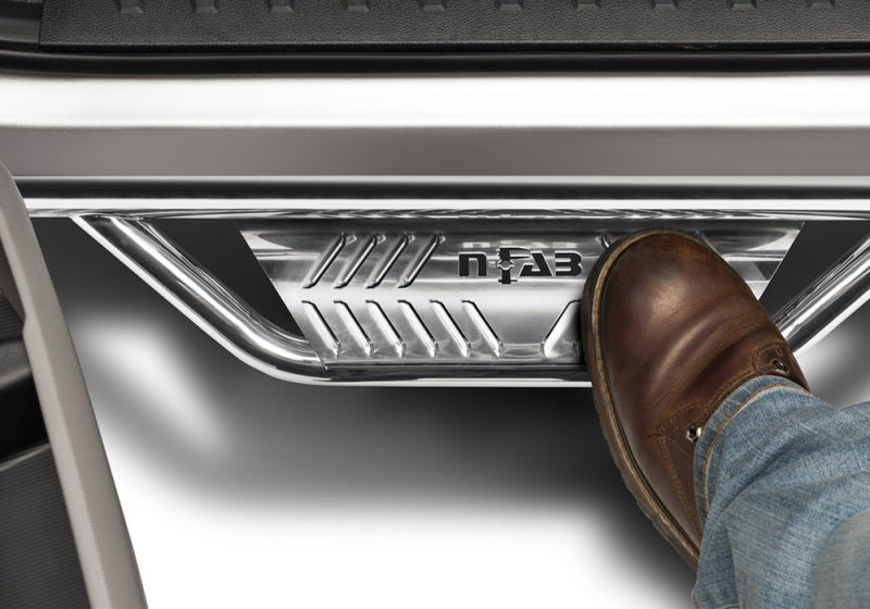 09-14 Ford F-150 N-Fab HPF0989CC-SS 3in Podium SS Round Side Steps - Polished Stainless