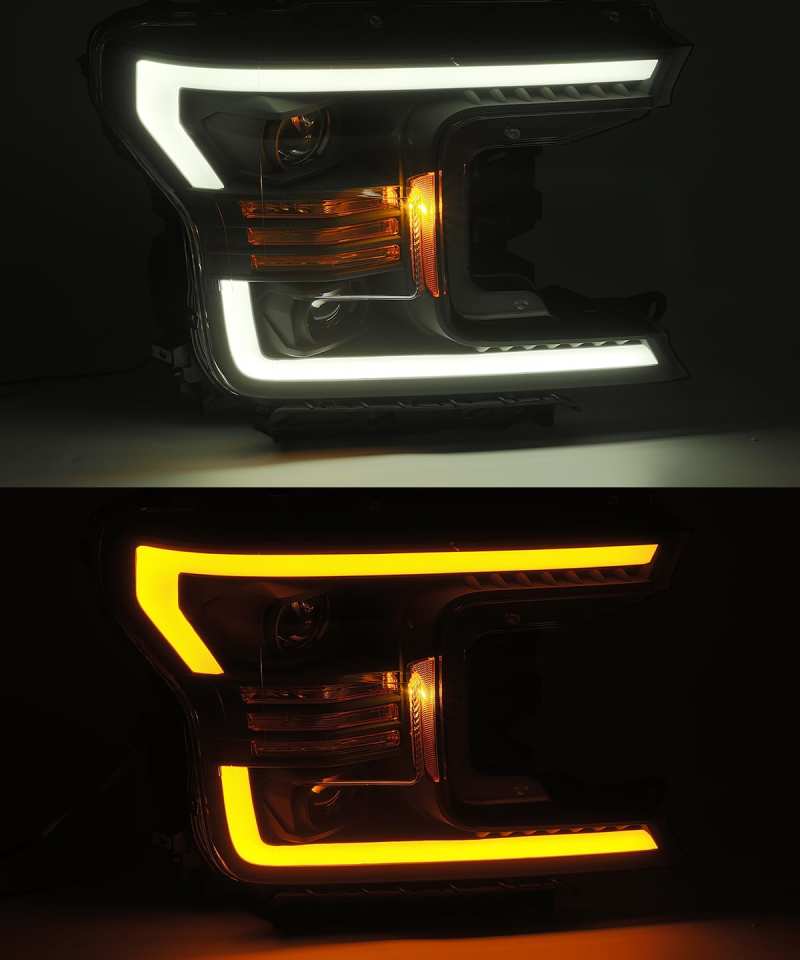 18-20 Ford F-150 AlphaRex 880187 PRO-Series Projector Headlights Plank Style - Chrome
