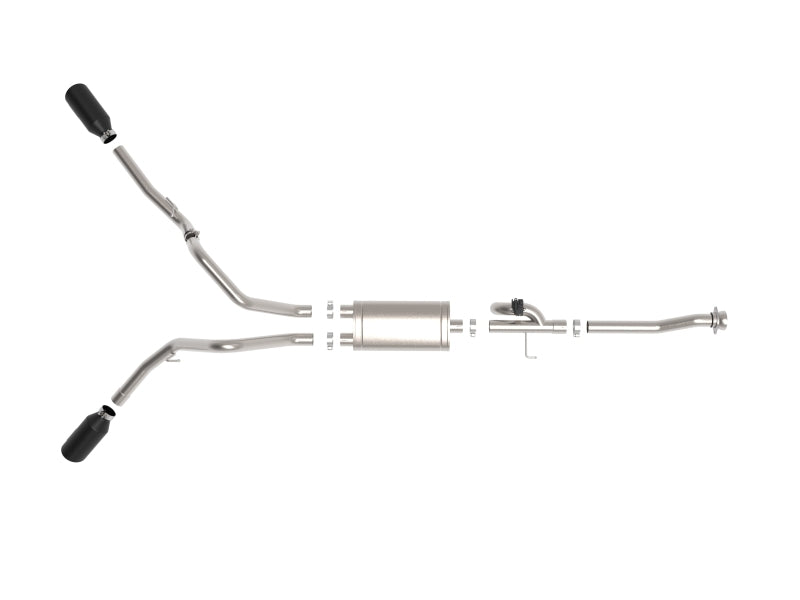 21-25 Ford F-150 V6 2.7L & 3.5L / V8 5.0L aFe 49-33129-B Gemini XV 3in 304 SS Cat-Back Exhaust System w/ Cut-Out Black
