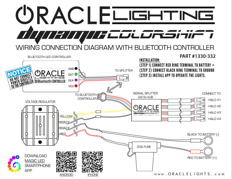 18-20 Ford F-150 Oracle 1330-332 Dynamic ColorSHIFT DRL Replacements + Dynamic Turn Signals