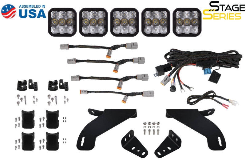 21-23 Ford F-150 Diode Dynamics DD7317 SS5 Grille CrossLink Lightbar KitSport - White Combo