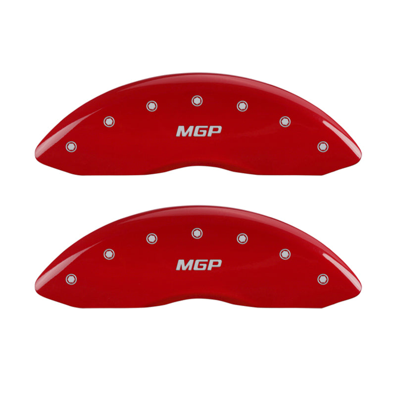 10-17 Ford Expedition MGP 10217SMGPRD 4 Caliper Covers Engraved Front & Rear MGP Red Finish Silver Character