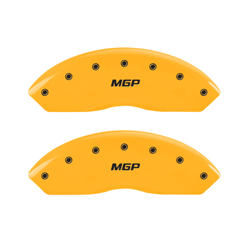 04-09 Ford F-150 MGP 10009SMGPYL 4 Caliper Covers Engraved Front & Rear MGP Yellow Finish Black Characters