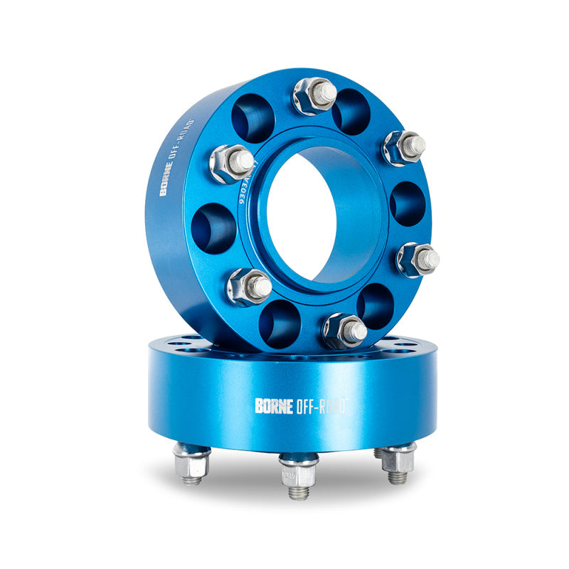 21-26 Ford Bronco / 19-22 Ranger Borne Off-Road BNWS-001-500BL Wheel Spacers - 50mm - M12 - Blue