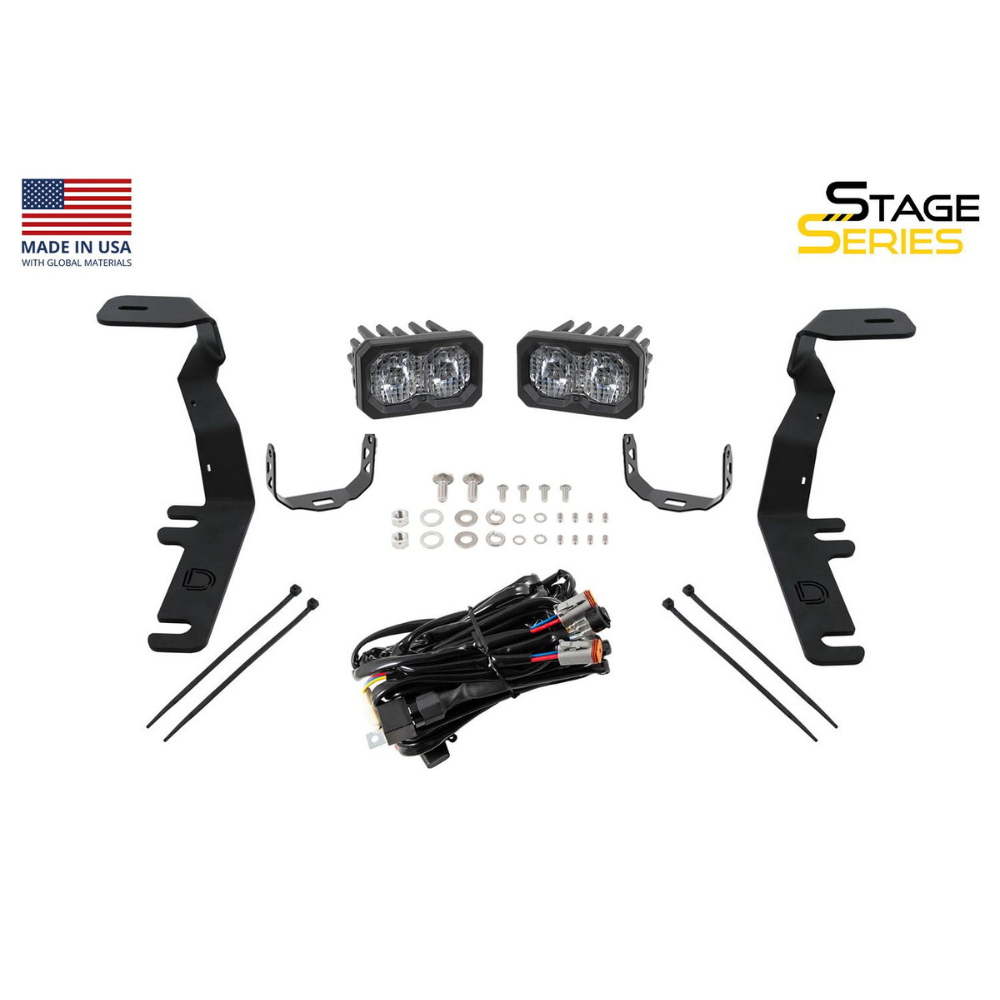 15-20 Ford F-150  / 17-20 Raptor Diode Dynamics DD6574 Stage Series Backlit Ditch Light Kit - Yellow Combo