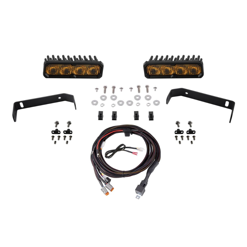 19-21 Ford Ranger Diode Dynamics DD8871 SS6 Driving Light Kit Sport LED Yellow SAE Driving
