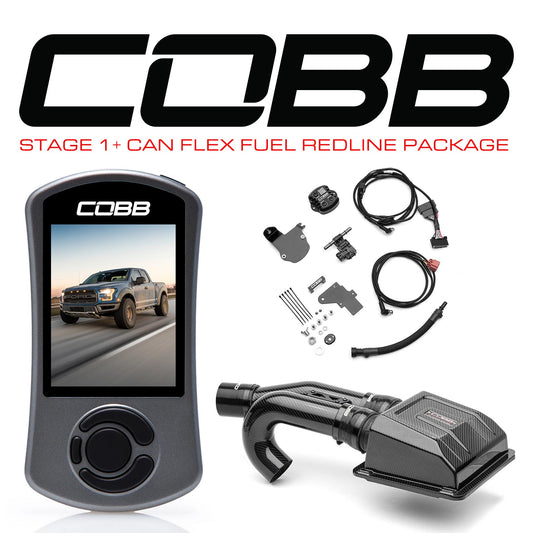 COBB Tuning 0050020SL-RED-FF Stage 2 + CAN Flex Fuel Redline Carbon Fiber Power Package Silver for 17-20 Ford F-150 Raptor Ecoboost