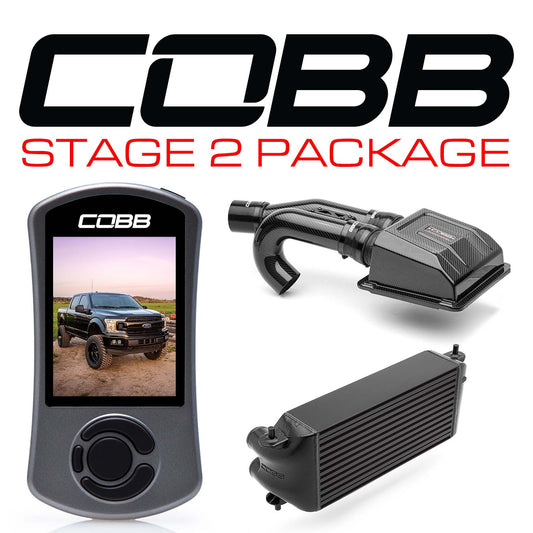 2020 Ford F-150 Ecoboost 3.5L V6 COBB Tuning FOR0070S20BK-RED Stage 2 Redline Carbon Fiber Power Package (factory location intercooler) - Black