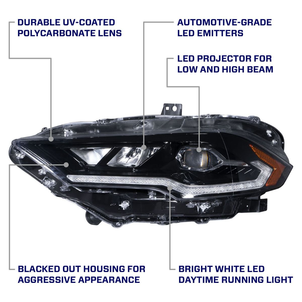 18-23 Ford Mustang Form Lighting FL0009 LED Headlights (Pair)