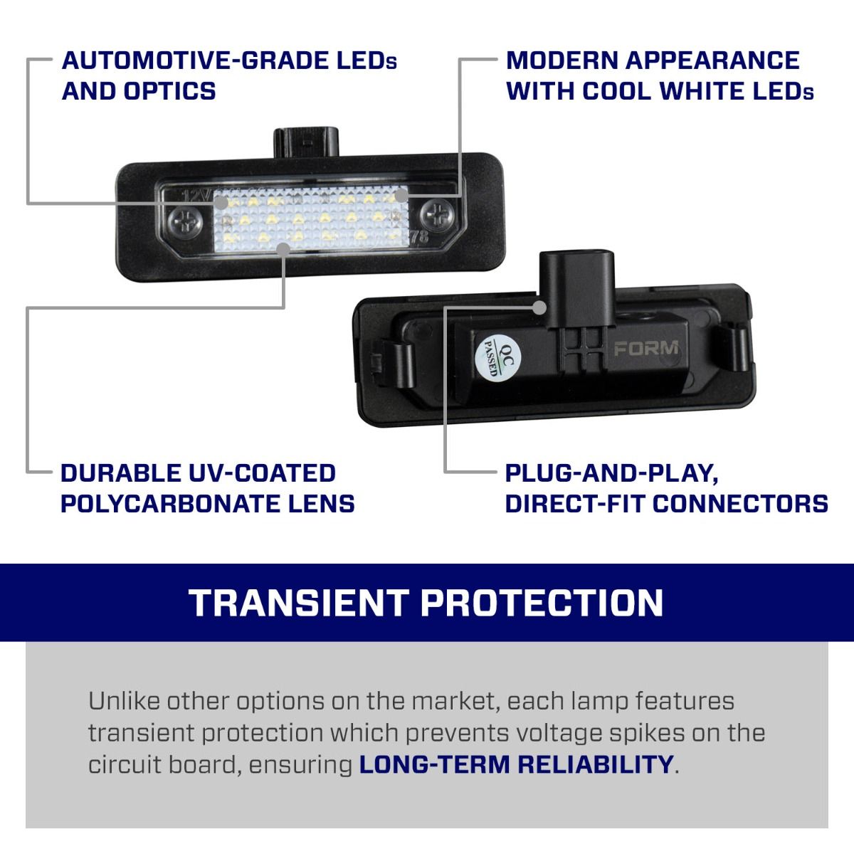 10-14 Ford Mustang Form Lighting FL0050 LED License Plate Lights (Pair)